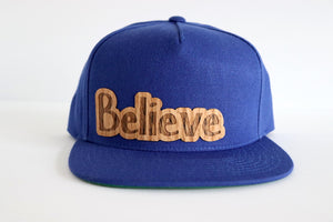 Believe design hat - Red oak wood