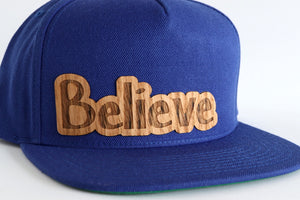 Believe design hat - Red oak wood