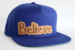 Believe design hat - Red oak wood