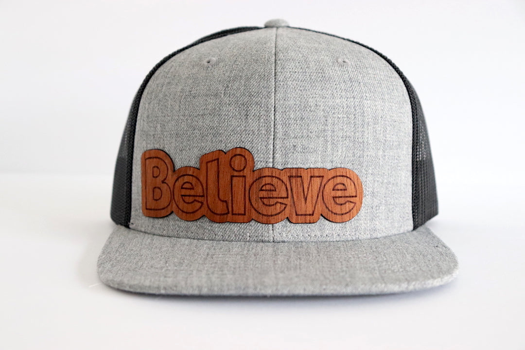 Believe design hat - Jatoba wood