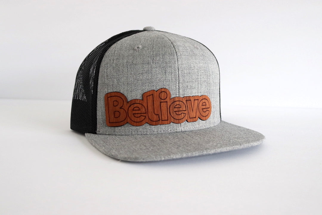 Believe design hat - Jatoba wood