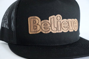 Believe design hat - Walnut wood