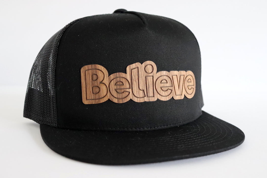 Believe design hat - Walnut wood