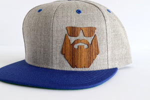 Bearded man design hat - Teak wood