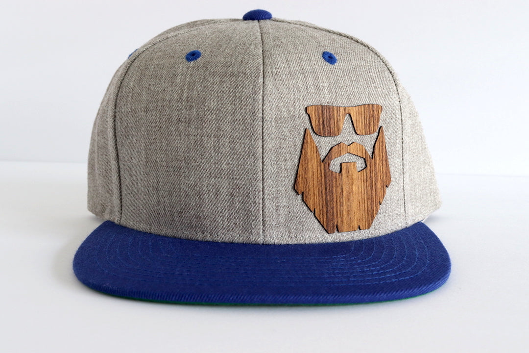 Bearded man design hat - Teak wood