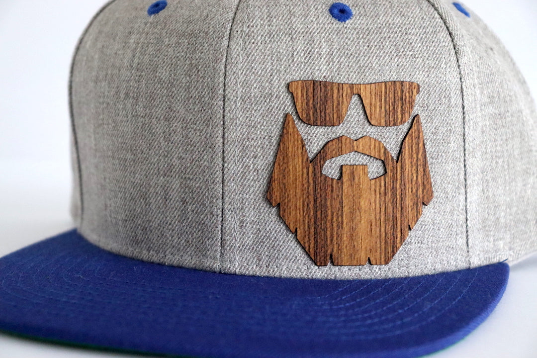 Bearded man design hat - Teak wood