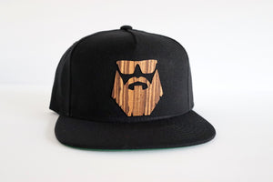 Bearded man design hat - Zebrawood