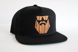 Bearded man design hat - Zebrawood