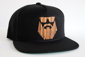 Bearded man design hat - Zebrawood