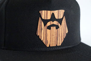 Bearded man design hat - Zebrawood