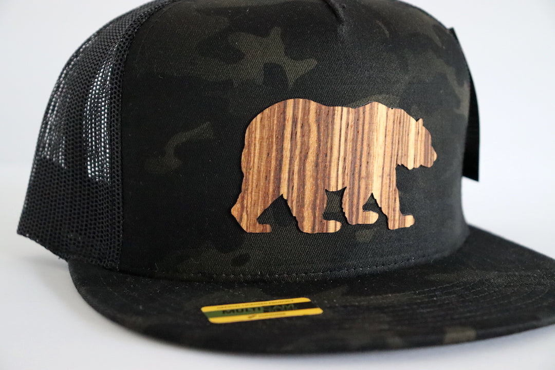 Bear design hat - Zebrawood