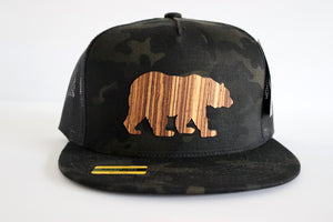 Bear design hat - Zebrawood