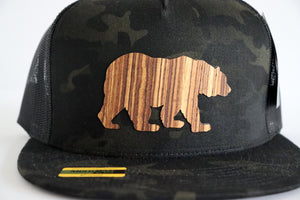 Bear design hat - Zebrawood