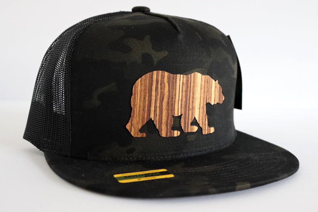 Bear design hat - Zebrawood