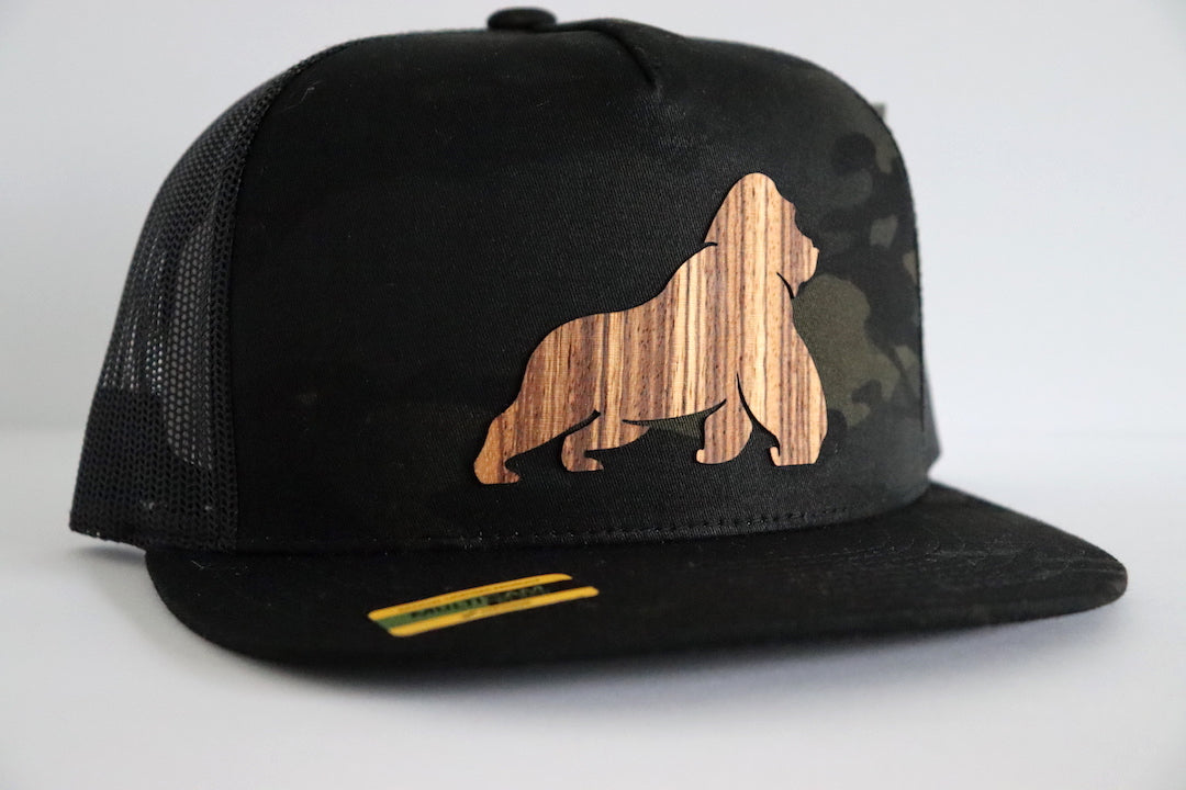 Gorilla design hat - Zebrawood