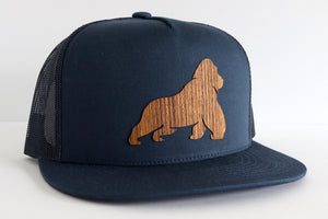 Gorilla design hat - Teak wood