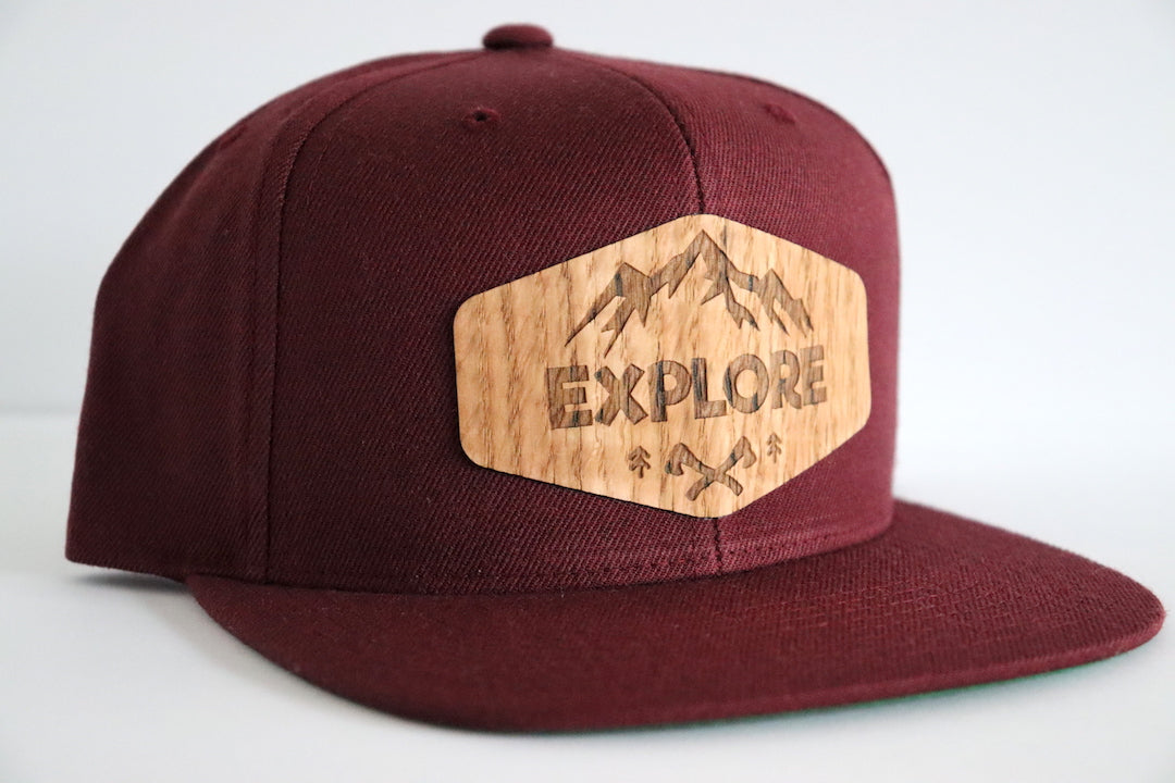 Explore design hat - Red oak wood