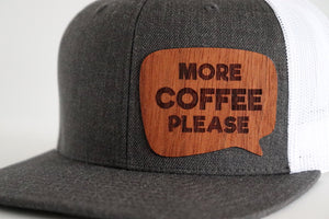 More coffee design hat - Jatoba wood