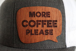 More coffee design hat - Jatoba wood