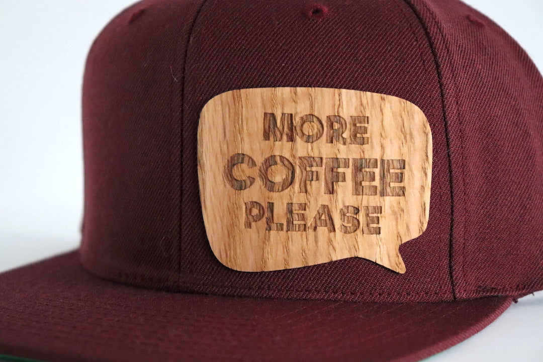 More coffee design hat - Red oak wood