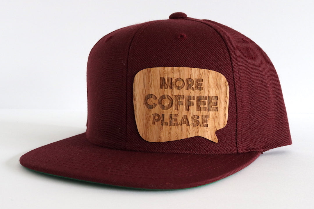 More coffee design hat - Red oak wood