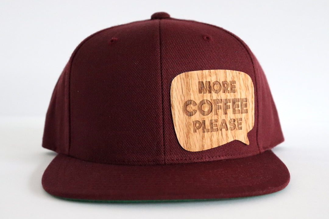 More coffee design hat - Red oak wood