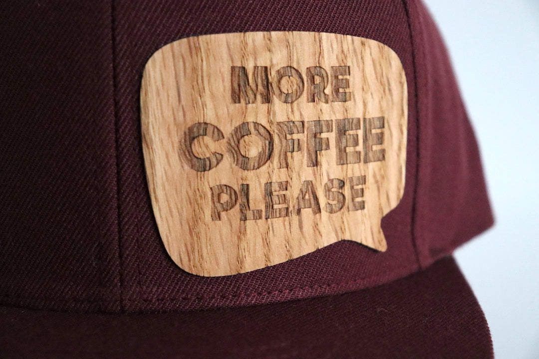 More coffee design hat - Red oak wood