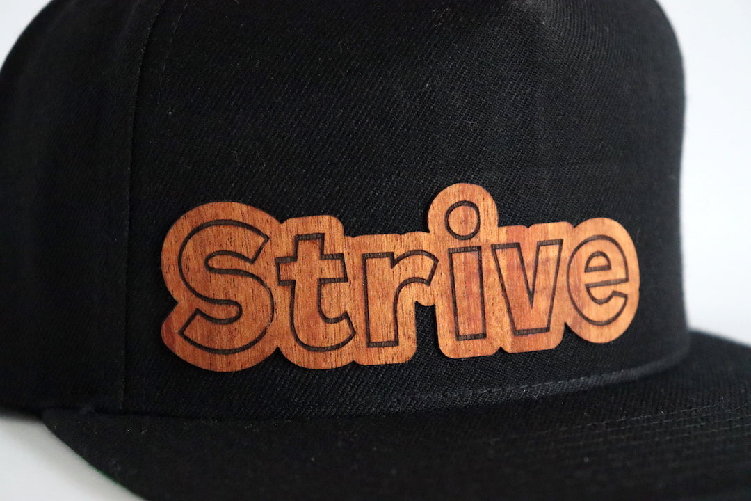 Strive design hat - Mahogany wood