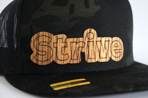 Strive design 1 hat - Zebrawood wood