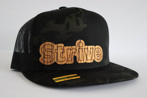 Strive design 1 hat - Zebrawood wood