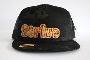 Strive design 1 hat - Zebrawood wood