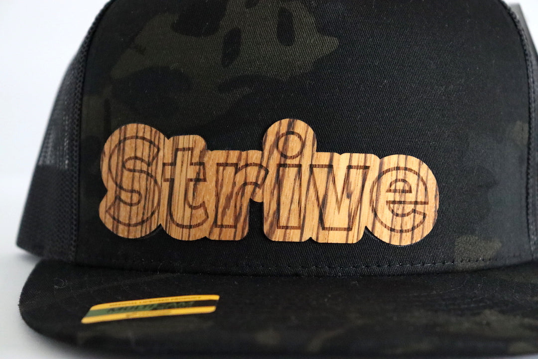 Strive design 1 hat - Zebrawood wood