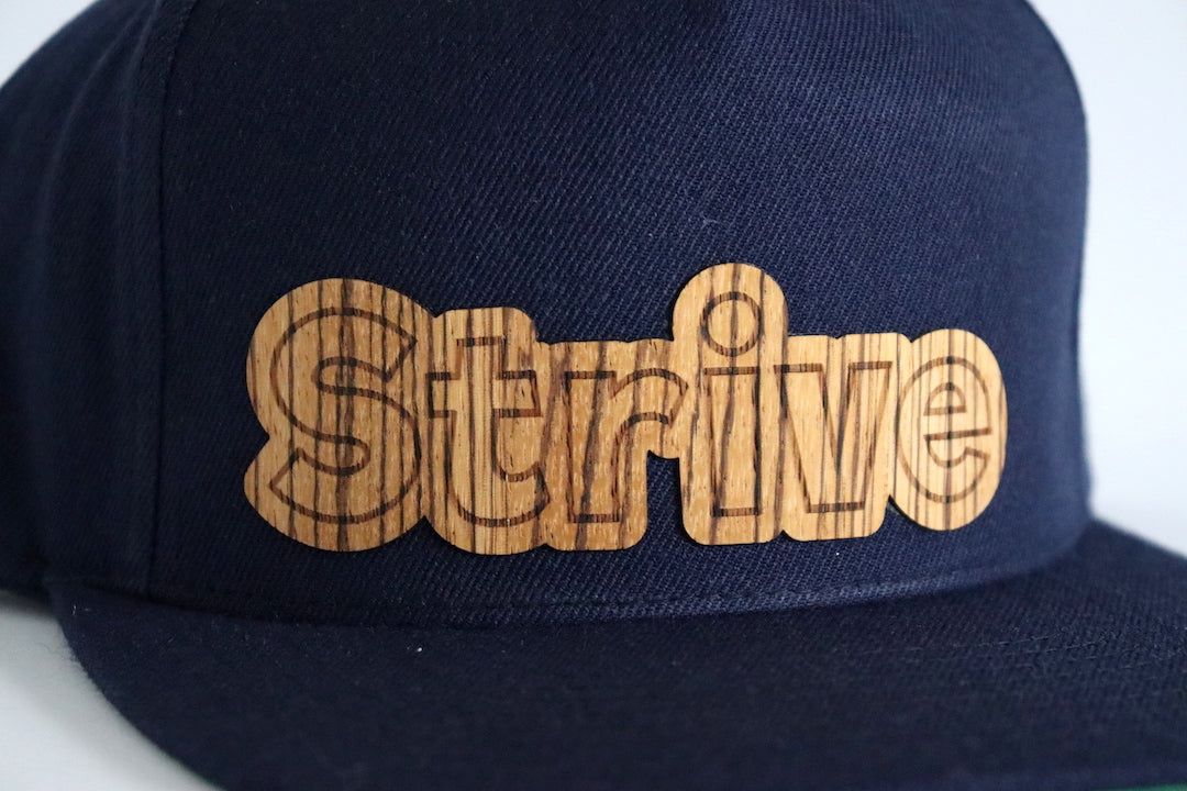 Strive design 2 hat - Zebrawood wood