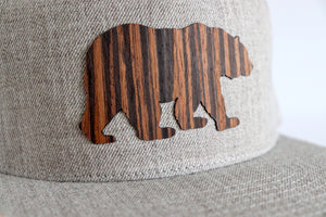 Bear design hat - Ebony wood