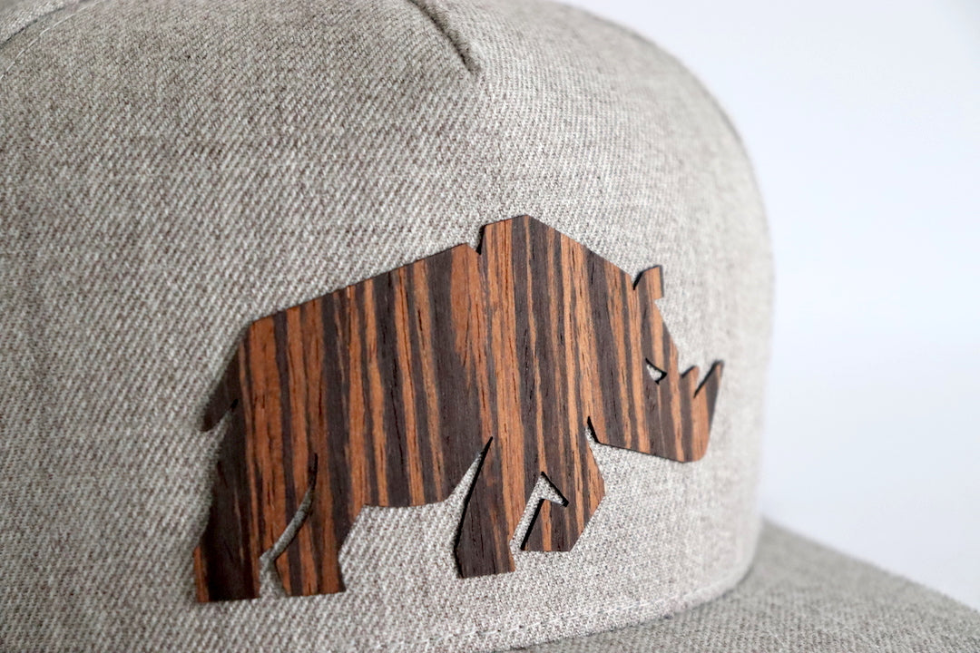 Rhino design hat - Ebony wood