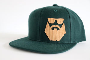 Bearded man design hat - Red oak wood