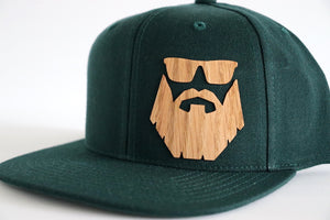 Bearded man design hat - Red oak wood