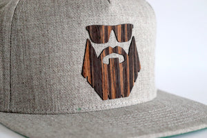 Bearded man design hat - Ebony wood