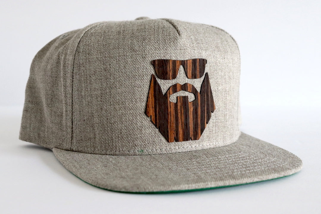 Bearded man design hat - Ebony wood