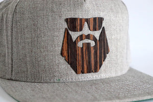 Bearded man design hat - Ebony wood