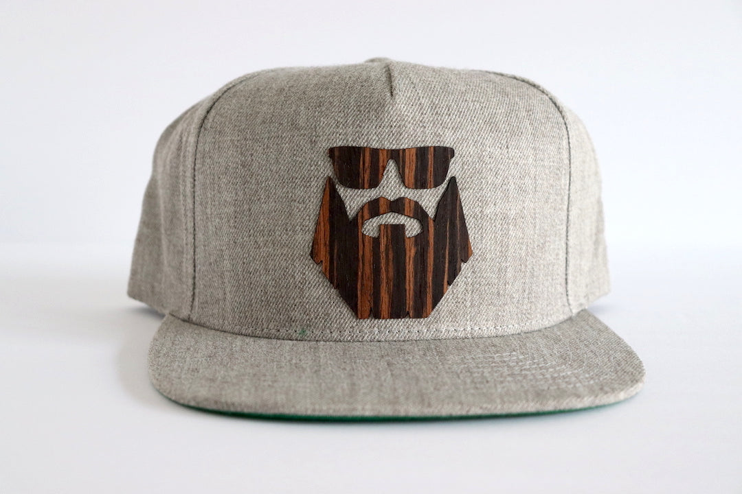 Bearded man design hat - Ebony wood