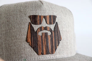 Bearded man design hat - Ebony wood