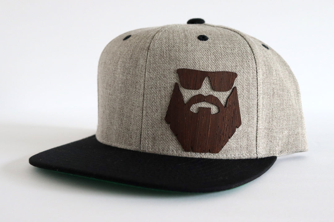 Bearded man design hat - Wenge wood