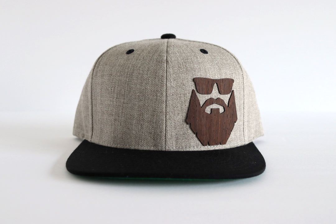 Bearded man design hat - Wenge wood