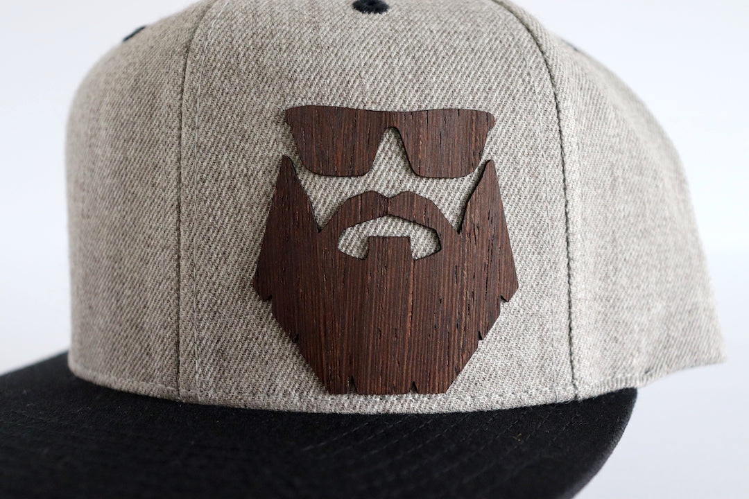 Bearded man design hat - Wenge wood